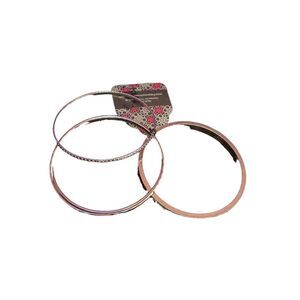 Paparazzi Elegant Bangle Set Rose Gold Copper‎ Rhinestone Bracelets R-17